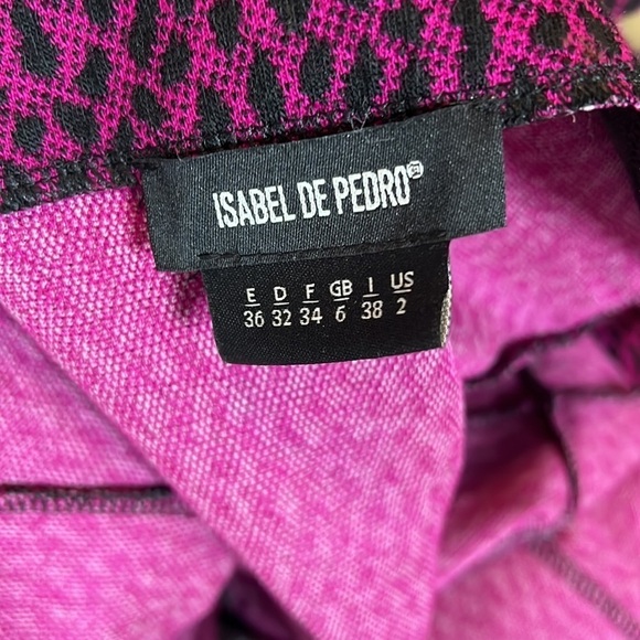 Isabel de Pedro Fuchsia & Black Midi Dress Size 2US - Picture 6 of 7
